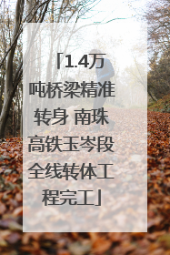 1.4万吨桥梁精准转身 南珠高铁玉岑段全线转体工程完工