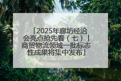 2025年廊坊经洽会亮点抢先看（七）丨商贸物流领域一批标志性成果将集中发布