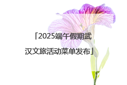 2025端午假期武汉文旅活动菜单发布