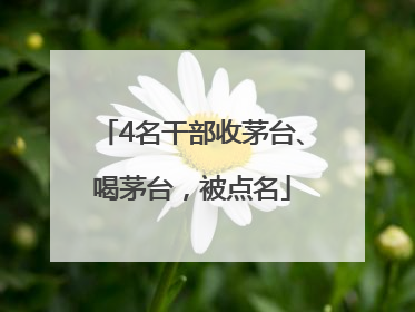 4名干部收茅台、喝茅台，被点名